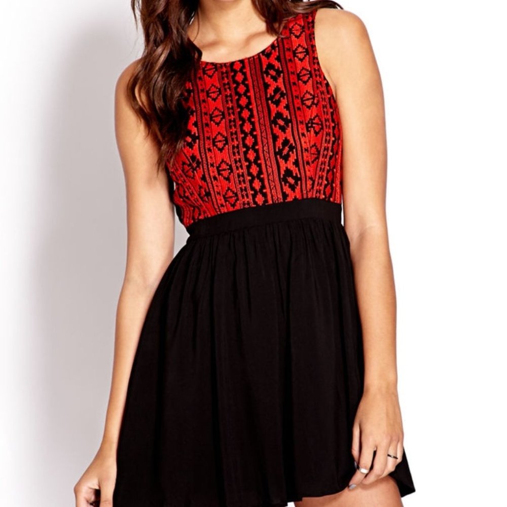 FOREVER 21 Baka beauty fit and flare DRESS With Cutout Back SIZE M